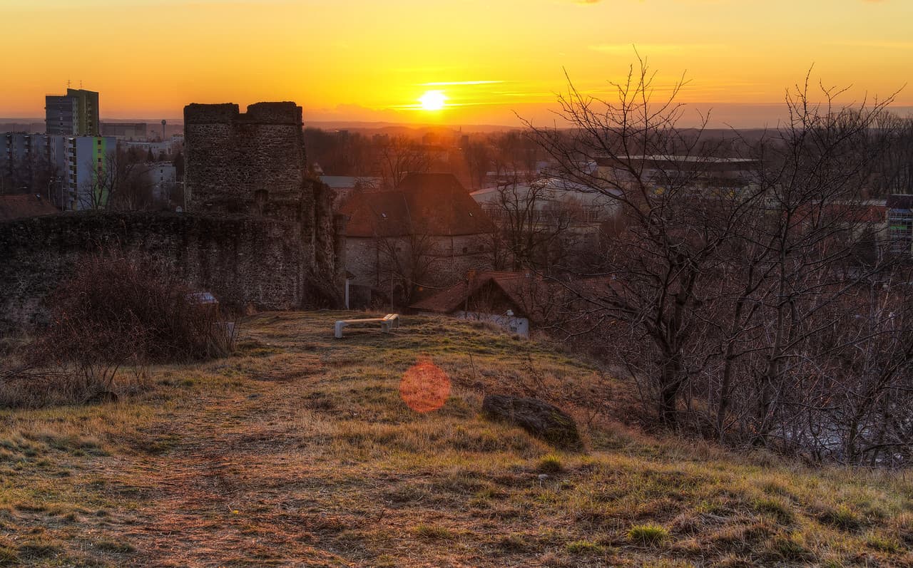 Sunset over Levice